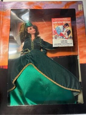 Mattel Green and Gold Movie Collector Doll in Velvet Satin Gown
